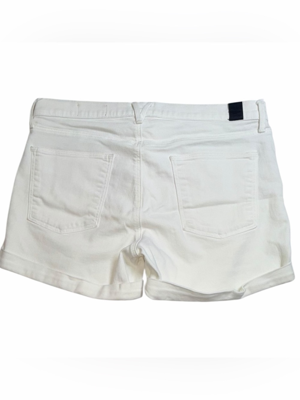 Vince. White Denim Shorts Size 29 Stretch Cotton Cuffed Mid Rise - Picture 7 of 9
